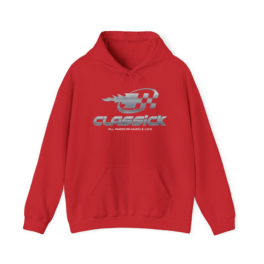 Classick Metal Logo Red Pullover Hoodie